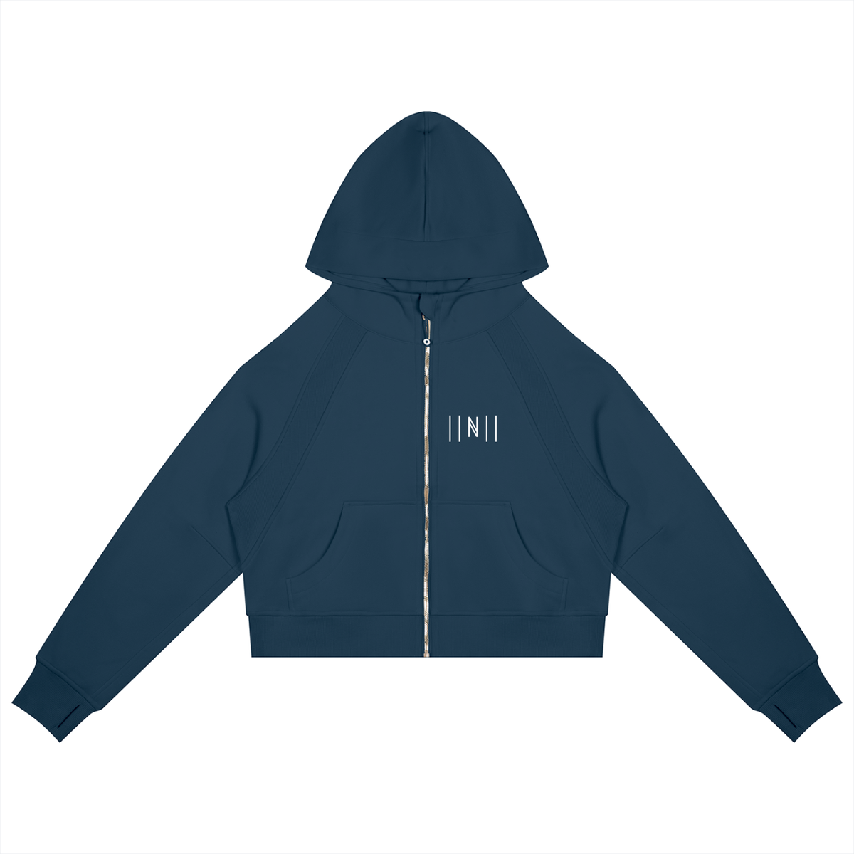 Cropped Zip-Through Hoodie