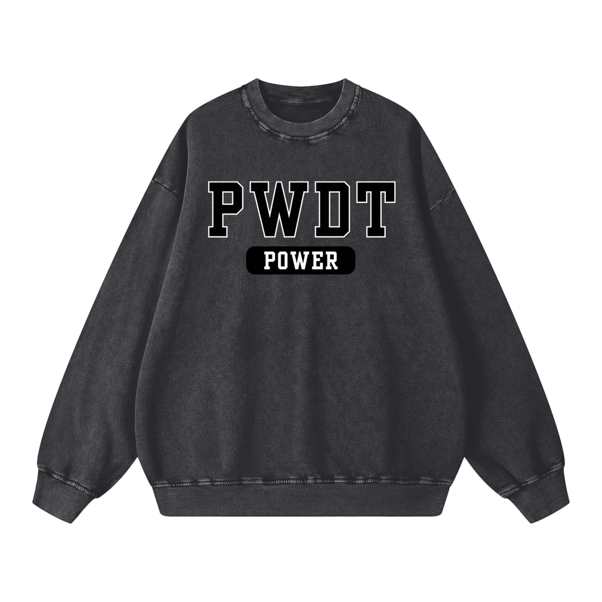 (PWD) Unisex Snow Washed Oversized Sweatshirt - PWDT Power