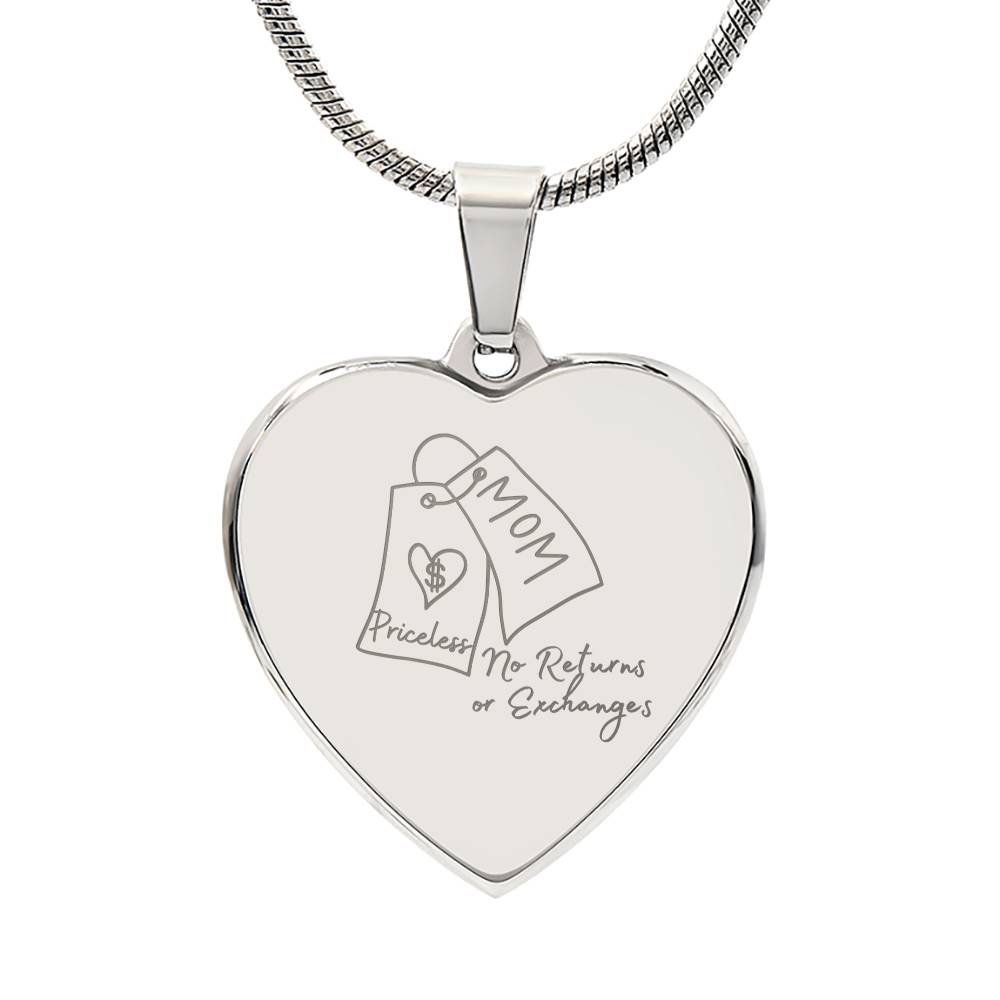 Keepsakes:: Artistree Heart Engraved Necklace-Mom, Priceless