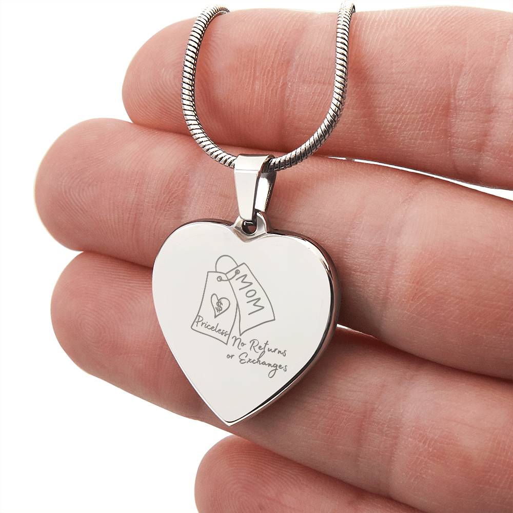 Keepsakes:: Artistree Heart Engraved Necklace-Mom, Priceless