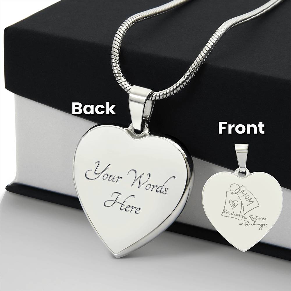 Keepsakes:: Artistree Heart Engraved Necklace-Mom, Priceless