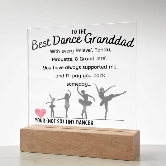 Keepsake:: Acrylic plaque keepsake with LED light -Dance Granddad