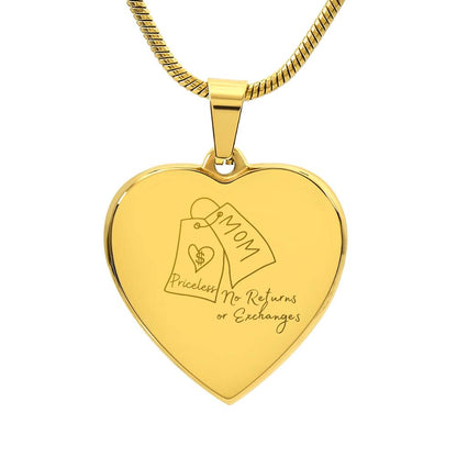 Keepsakes:: Artistree Heart Engraved Necklace-Mom, Priceless