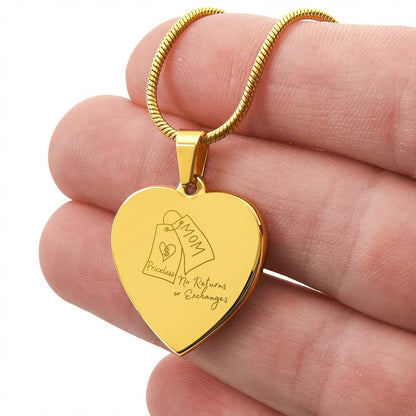 Keepsakes:: Artistree Heart Engraved Necklace-Mom, Priceless