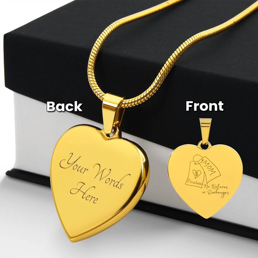 Keepsakes:: Artistree Heart Engraved Necklace-Mom, Priceless