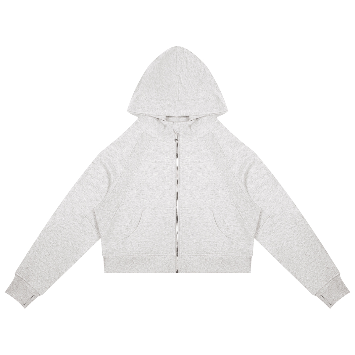 (PWD) Cropped Zip-Through Hoodie
