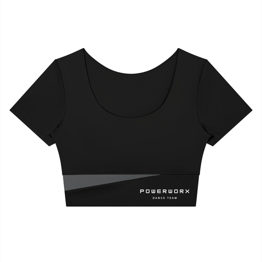 (PWD) Women's Panelled Crop Yoga T-Shirt