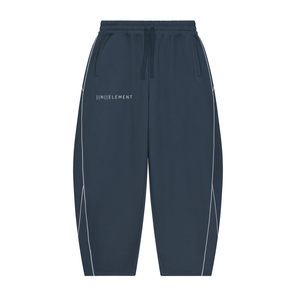 Unisex Piping Fleece Barrel Leg Sweatpants