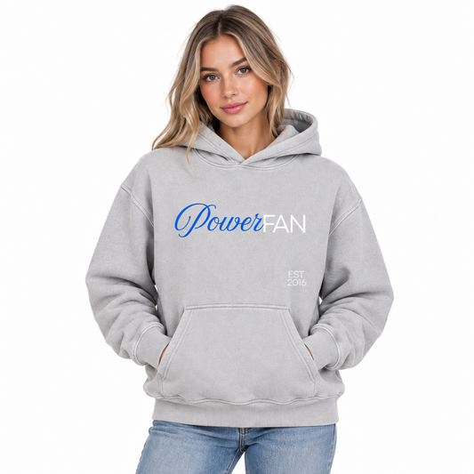 (PWD) Unisex Snow Wash Fleece Oversize Hoodie - powerfan