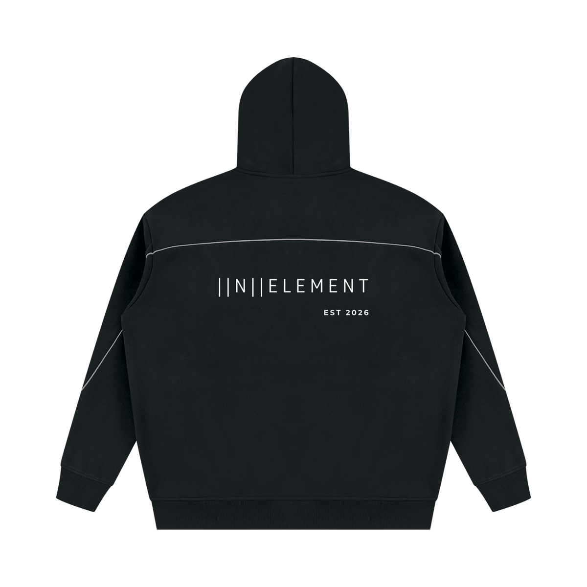 Unisex Oversized Piping Fleece Hoodie
