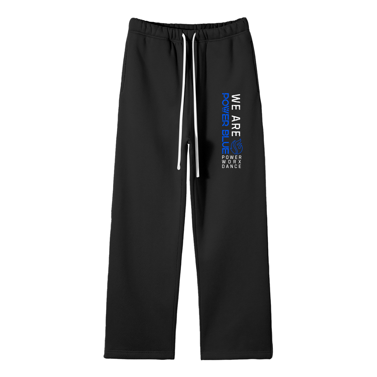 (PWD) Unisex Solid Color Fleece Straight Leg Pants- Blue