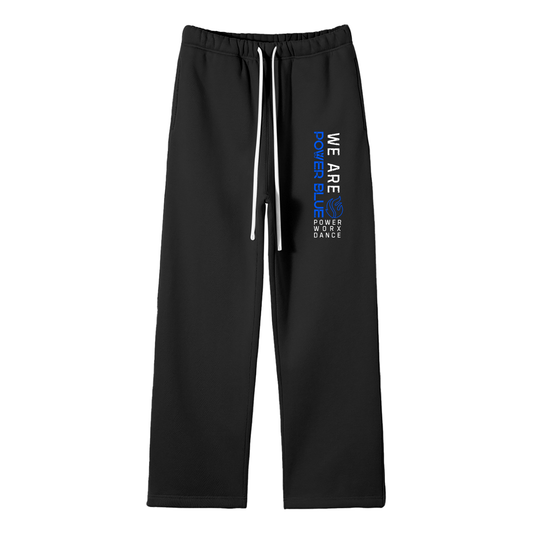 (PWD) Unisex Solid Color Fleece Straight Leg Pants- Blue
