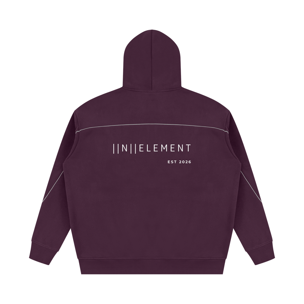 Unisex Oversized Piping Fleece Hoodie