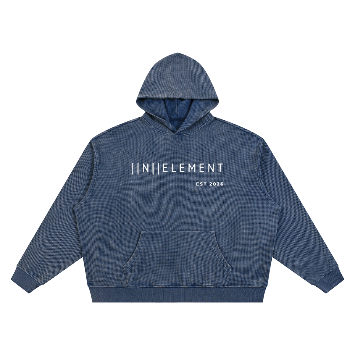 Unisex Vintage Wash Waffle Boxy Hoodie