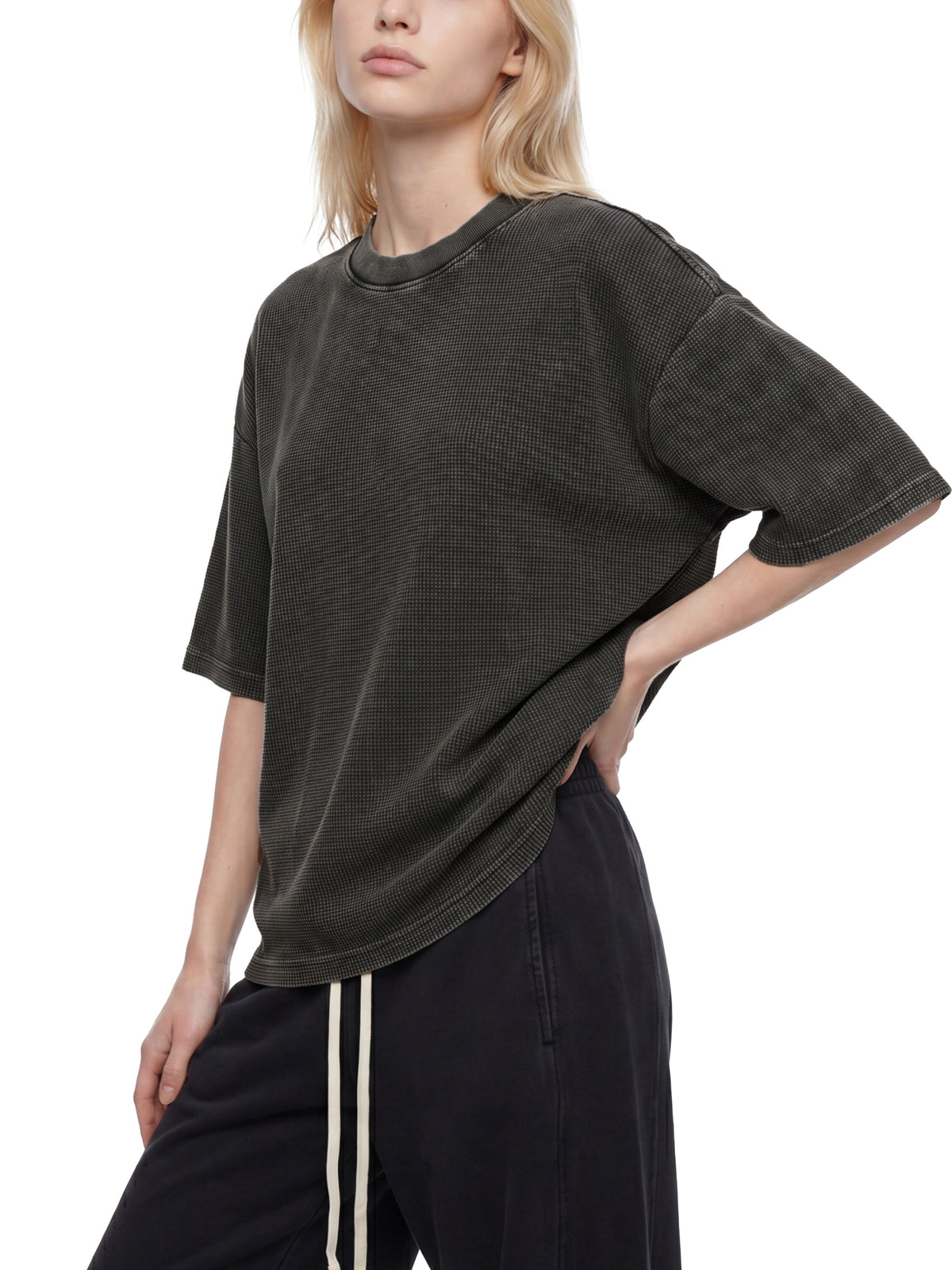 (PWD) Textured Waffle Washed Boxy T-Shirt