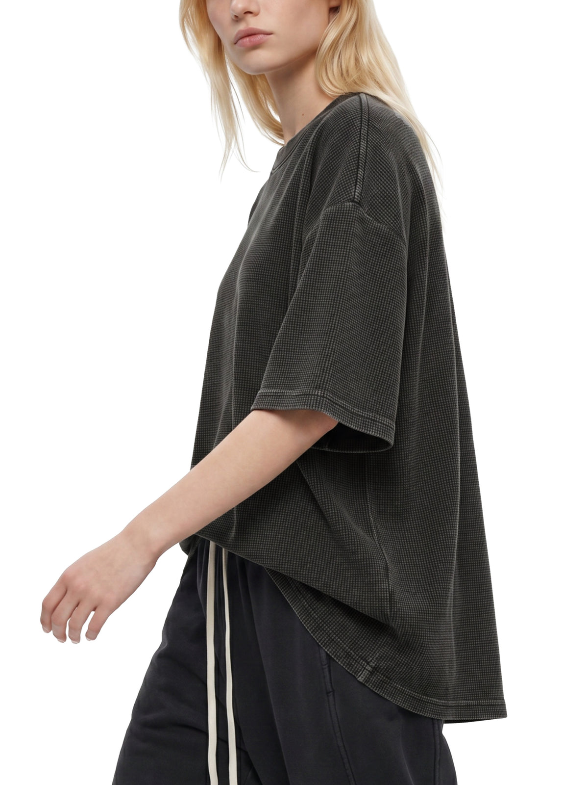 (PWD) Textured Waffle Washed Boxy T-Shirt