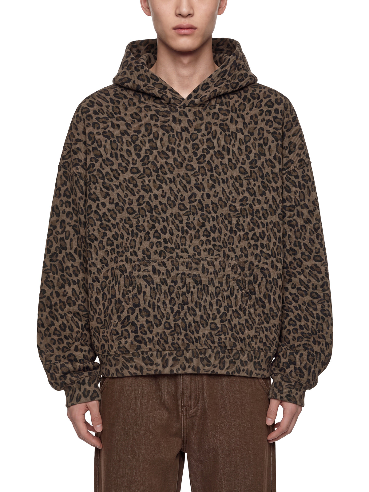 N||Element Unisex Boxy Leopard Print Hoodie