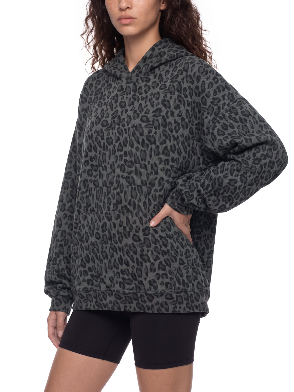 N||Element Unisex Boxy Leopard Print Hoodie