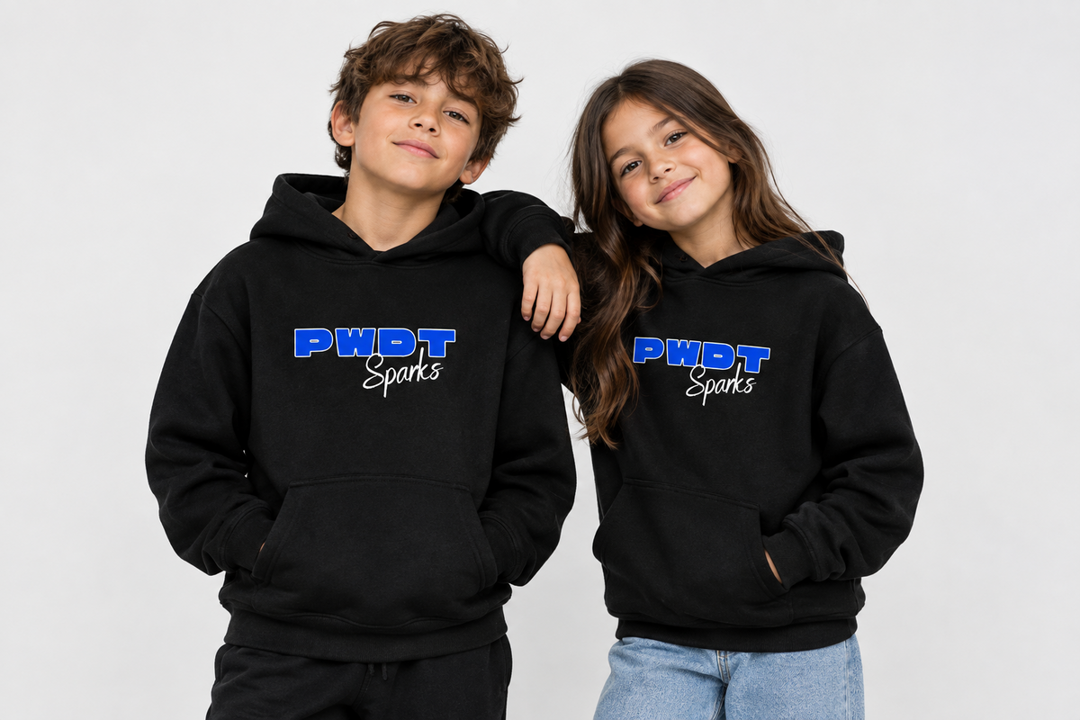 (PWD) Kids fleece light weight hoodie - PWDT sparks