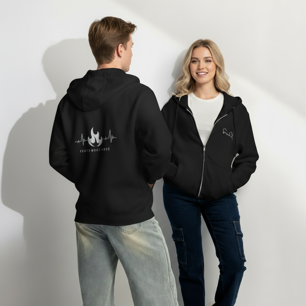 PWD | Embroidered Premium full zip hoodie -seasonx