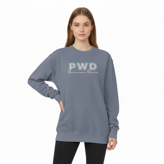 PWD | Adult Unisex Sweatshirt | Embroidered Pigment Dyed Crew Neck Sweatshirt