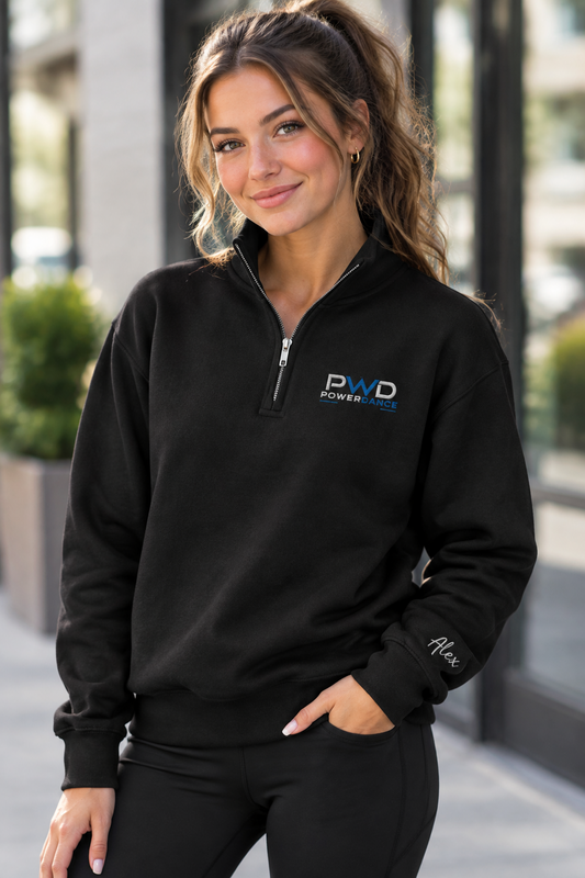 (PWD) Unisex Premium 1/4 Zip Sweatshirt - PWD- embroidered *Personalize